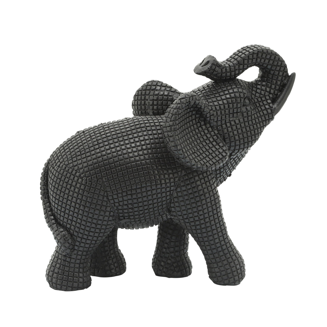 RESIN 7" ELEPHANT TABLE ACCENT, BLACK