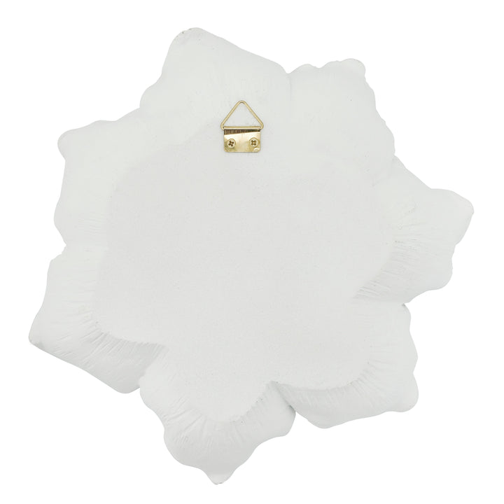 RESIN 9" FLOWER WALL ACCENT, WHITE