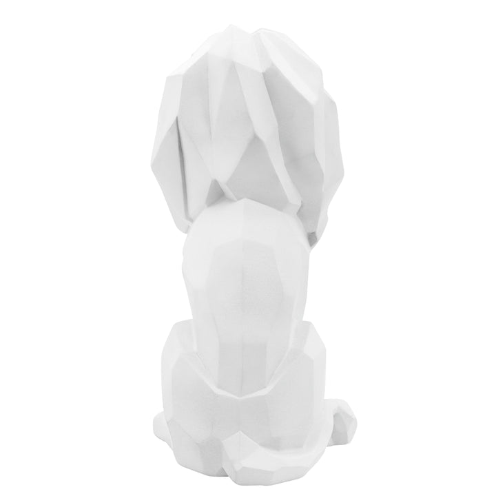 RESIN 11"H SITTING LION, WHITE