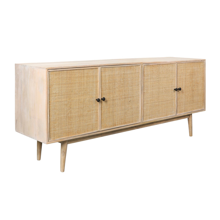 WOOD, 772X31 4-DOOR RATTAN SIDEBOARD, NATURAL KD