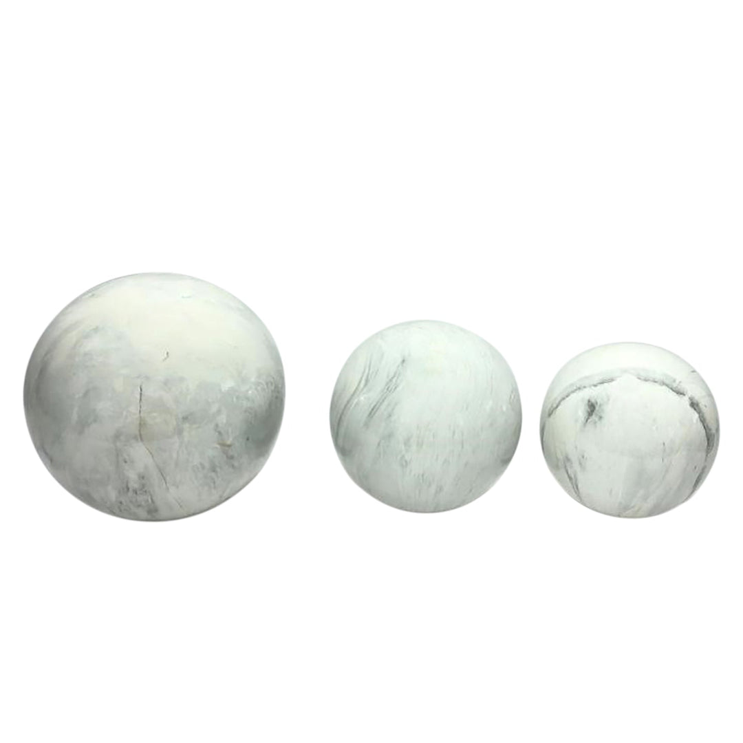 S/3 4/5/6" MARBLE LOOK ORBS, GRAY