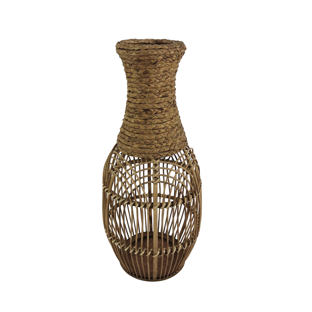 26"H WICKER VASE, BROWN