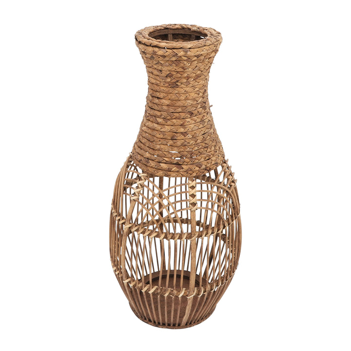 26"H WICKER VASE, BROWN