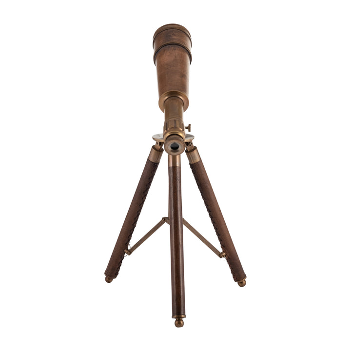 Metal, 13"H Scope On Stand, Brown