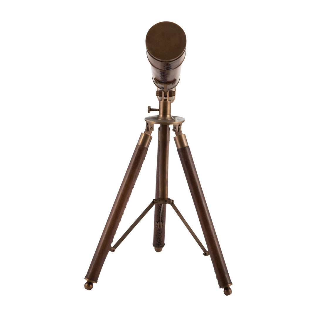 Metal, 13"H Scope On Stand, Brown