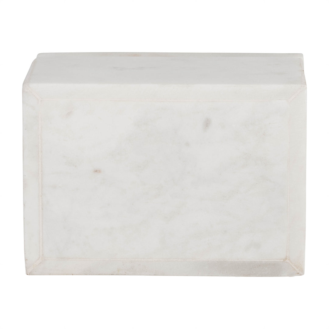 MARBLE, 7X5 BOX W/ INLAY, WHITE