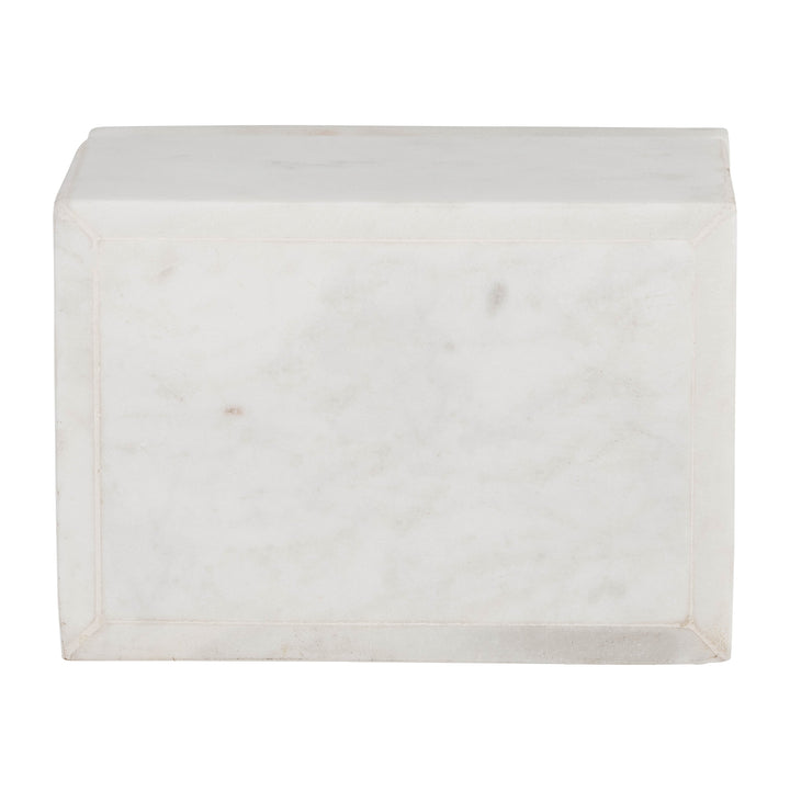 MARBLE, 7X5 BOX W/ INLAY, WHITE