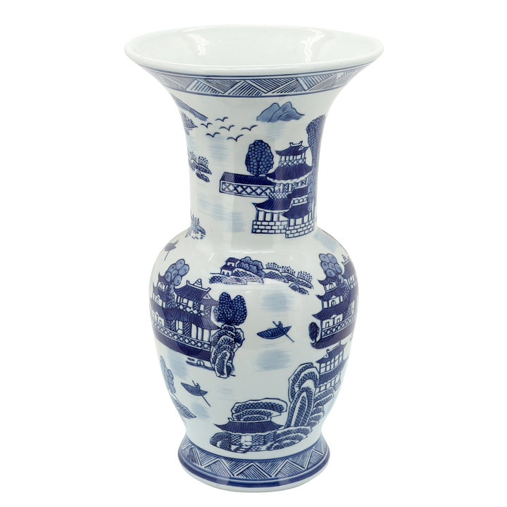 CER, 16"H ORIENTAL VASE, BLUE