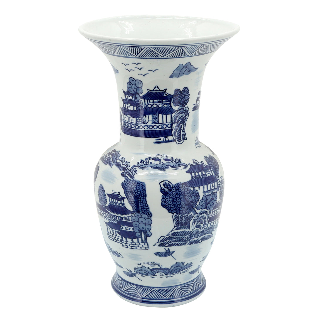 CER, 16"H ORIENTAL VASE, BLUE