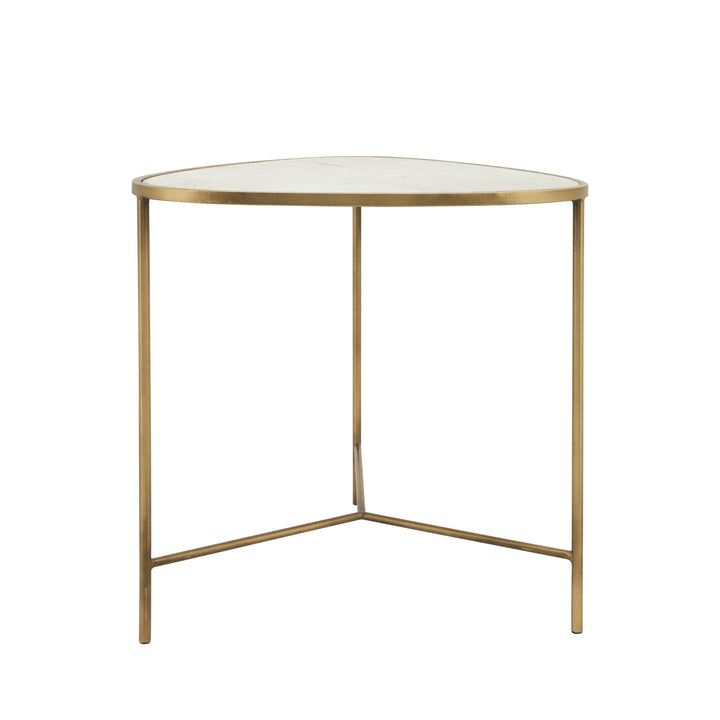 METAL, S/2 18/20" SIDE TABLES, WHITE/GLD
