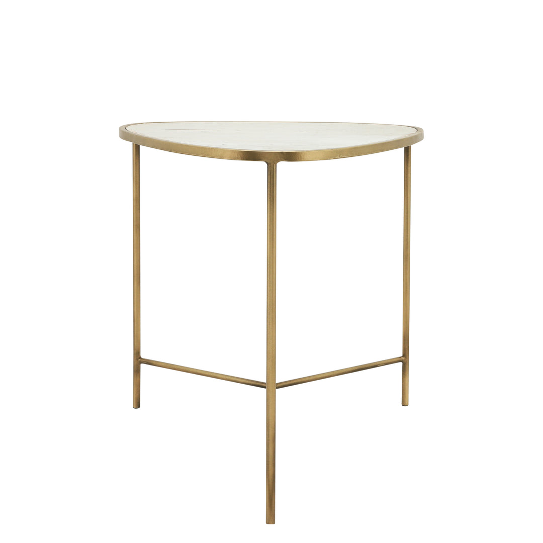 METAL, S/2 18/20" SIDE TABLES, WHITE/GLD
