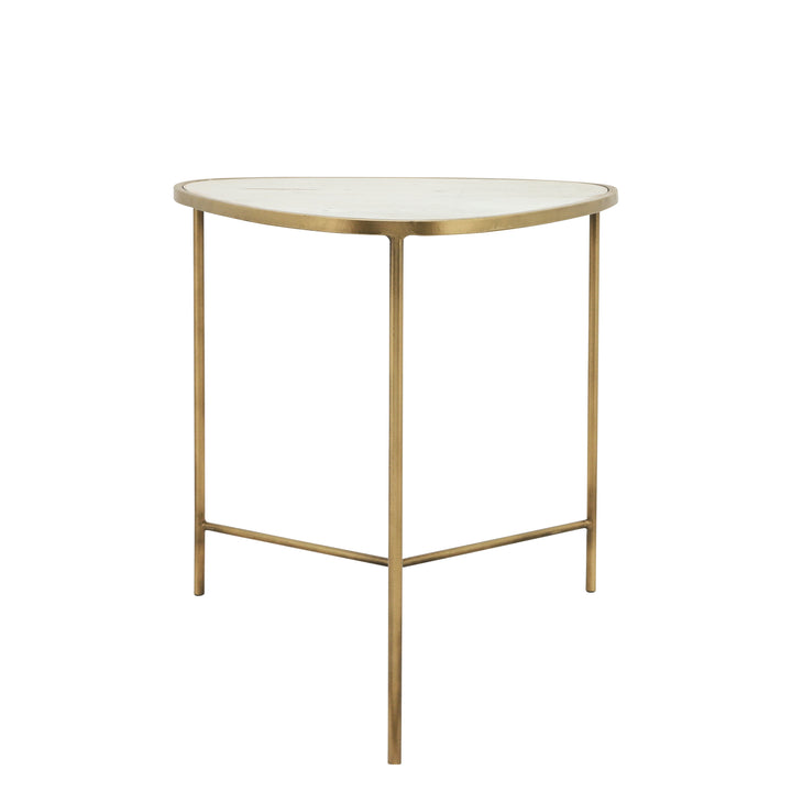 METAL, S/2 18/20" SIDE TABLES, WHITE/GLD