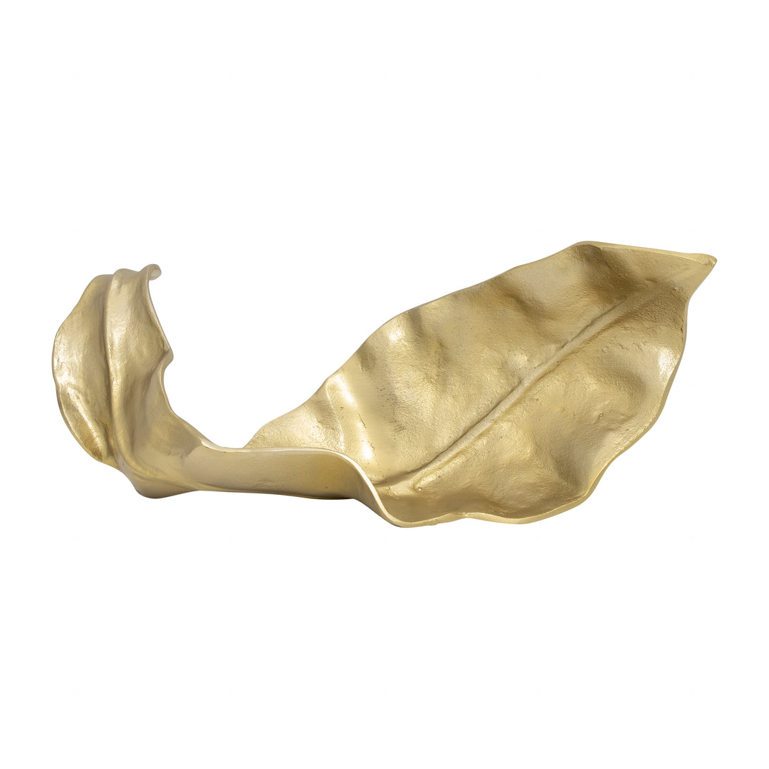 METAL 20" CURLED LEAF, GOLD