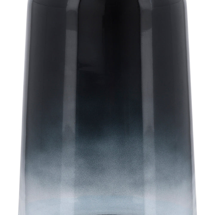 Marble Top, 22"H Side Table Gls Base, Wht/Blck