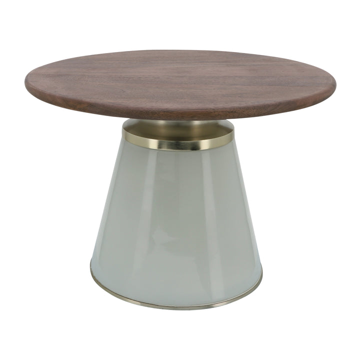 Wooden Top, 17"H Nebular Coffee Table, Cream