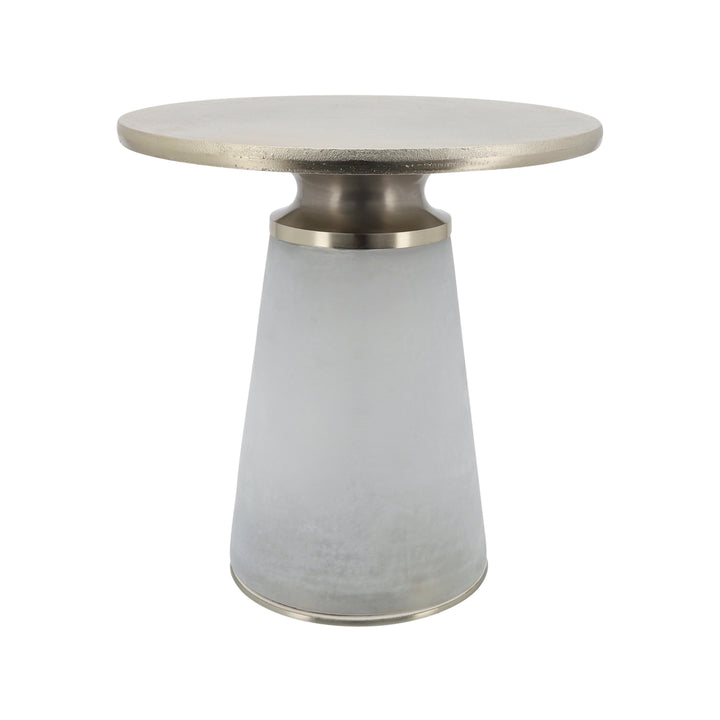 METAL TOP, 18"H NEBULAR SIDE TABLE, FROST