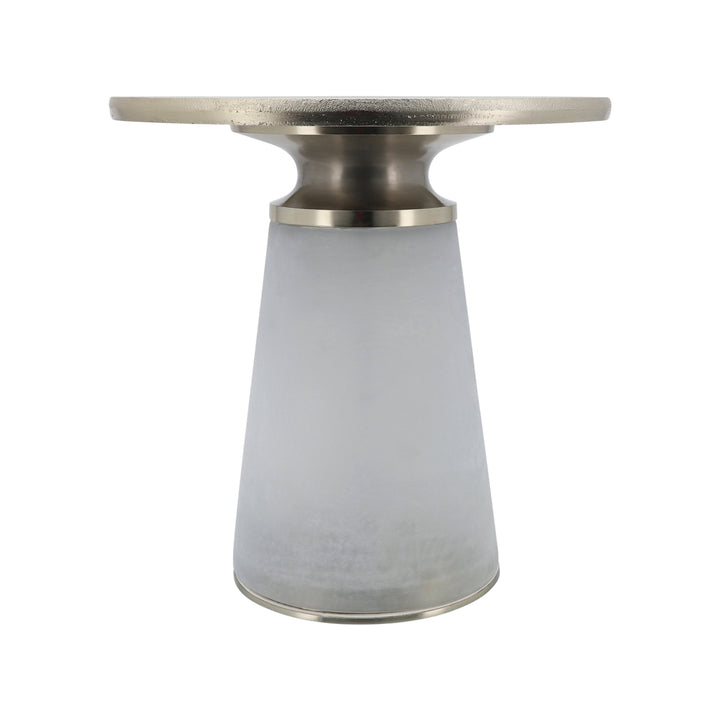 METAL TOP, 18"H NEBULAR SIDE TABLE, FROST