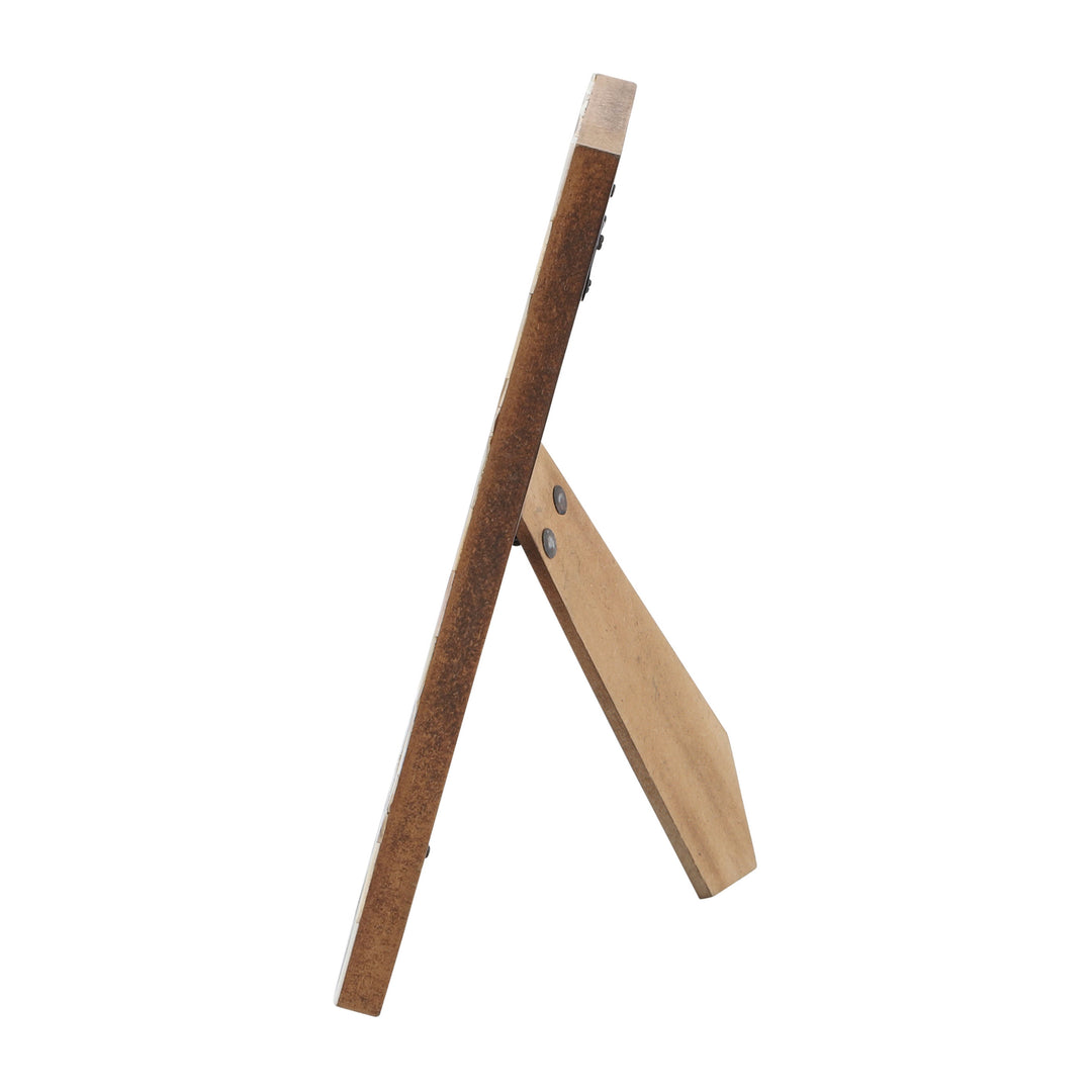 Resin, 4X6 Capiz Design Photo Frame, Silver