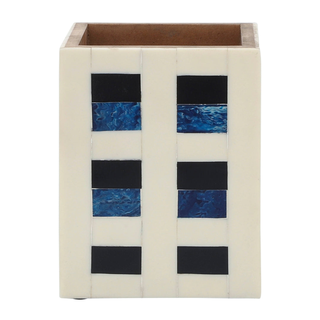 Resin 3X4 Squares Pencil Cup, Multi