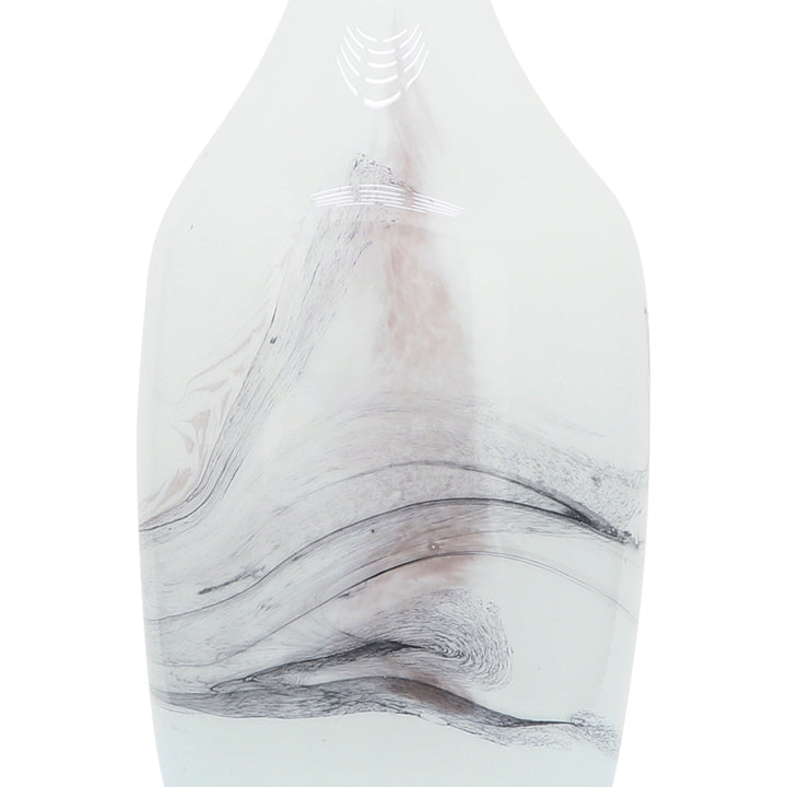 Glass, 14''H, Abstract Vase-White