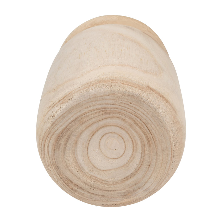 WOOD, 6"DIA ORGANIC VASE, NATURAL