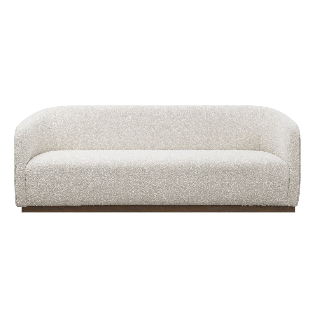 3-SEATER BASIC SETTEE WOOD BASE, IVORY