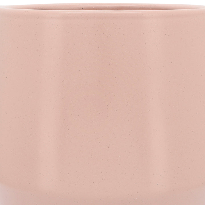 Cer, S/2 7/10"D Planters W/ Saucer, Blush