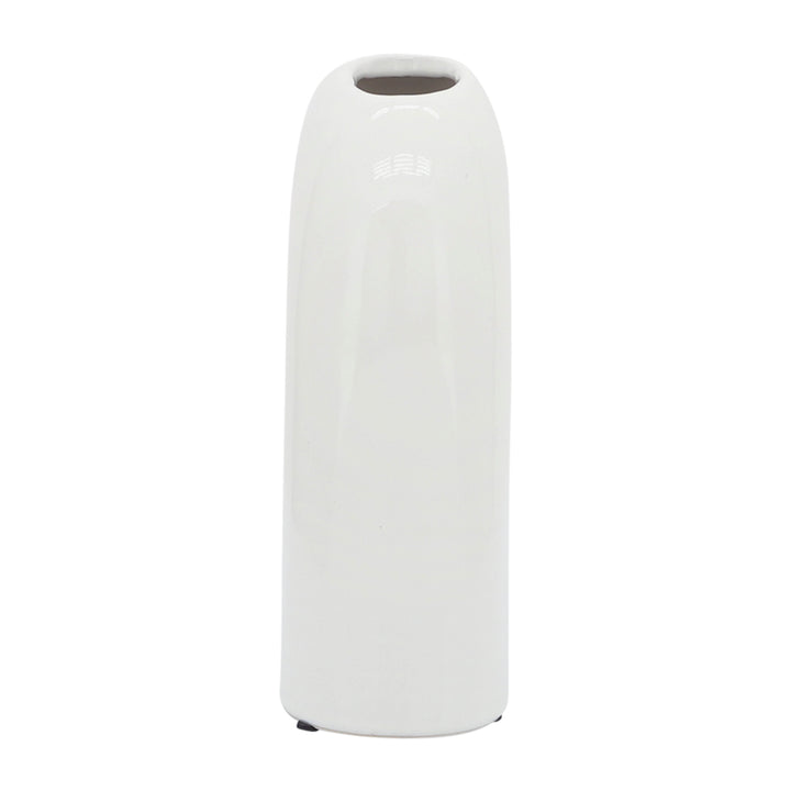 CER, 8" HORSESHOE VASE, WHITE