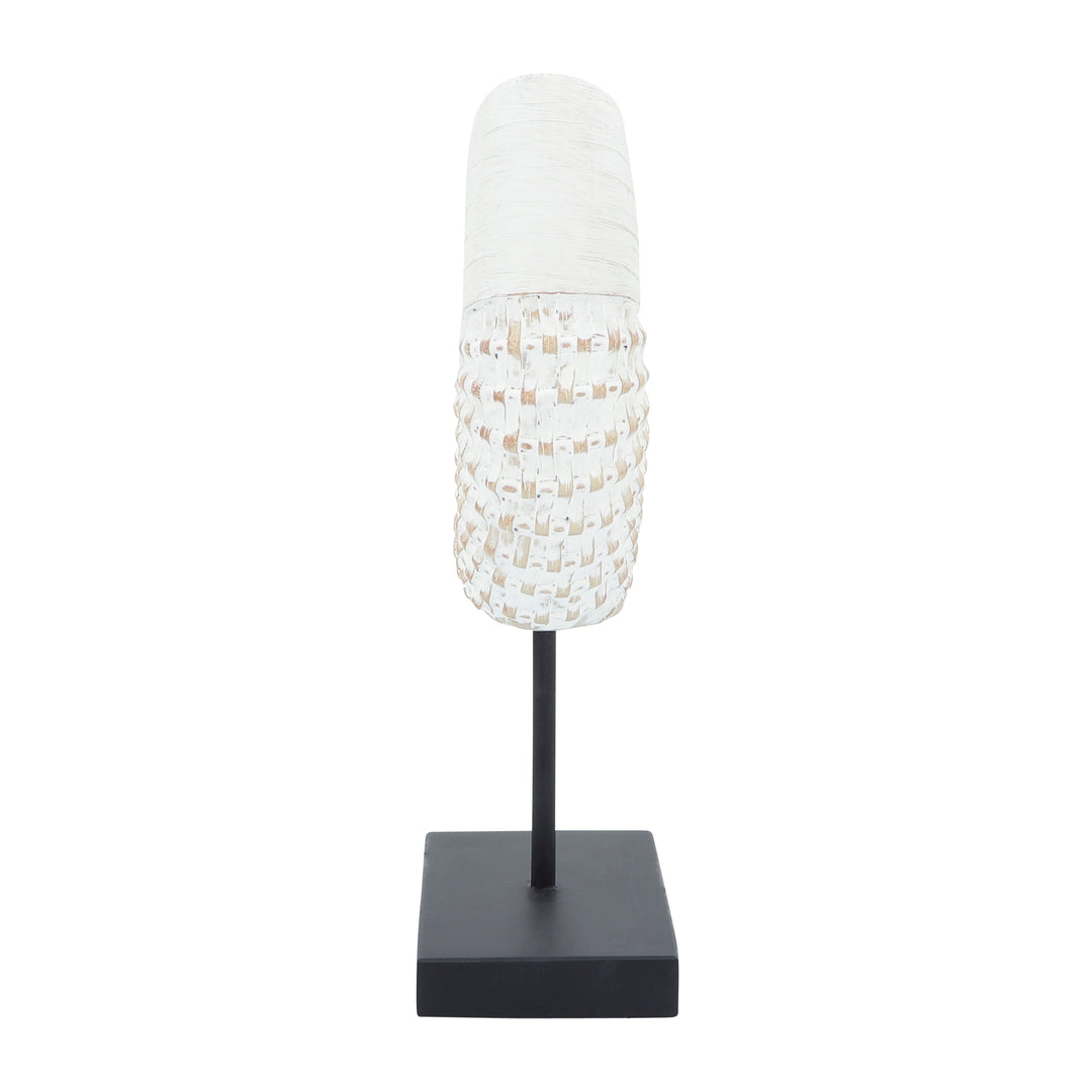 Resin, 12"H Shell On A Stand, White