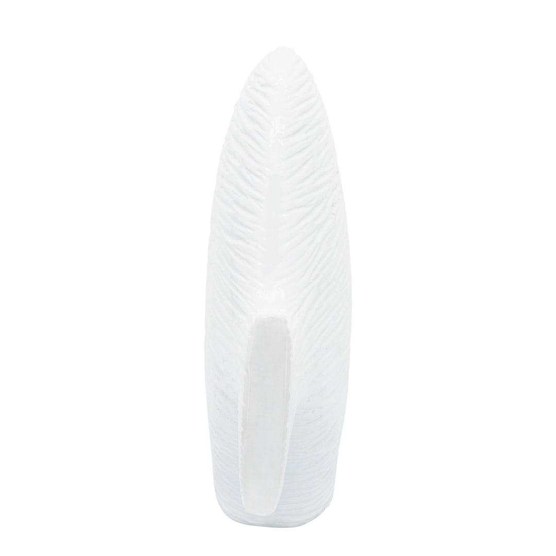 Cer, 20" Textured Fish, White