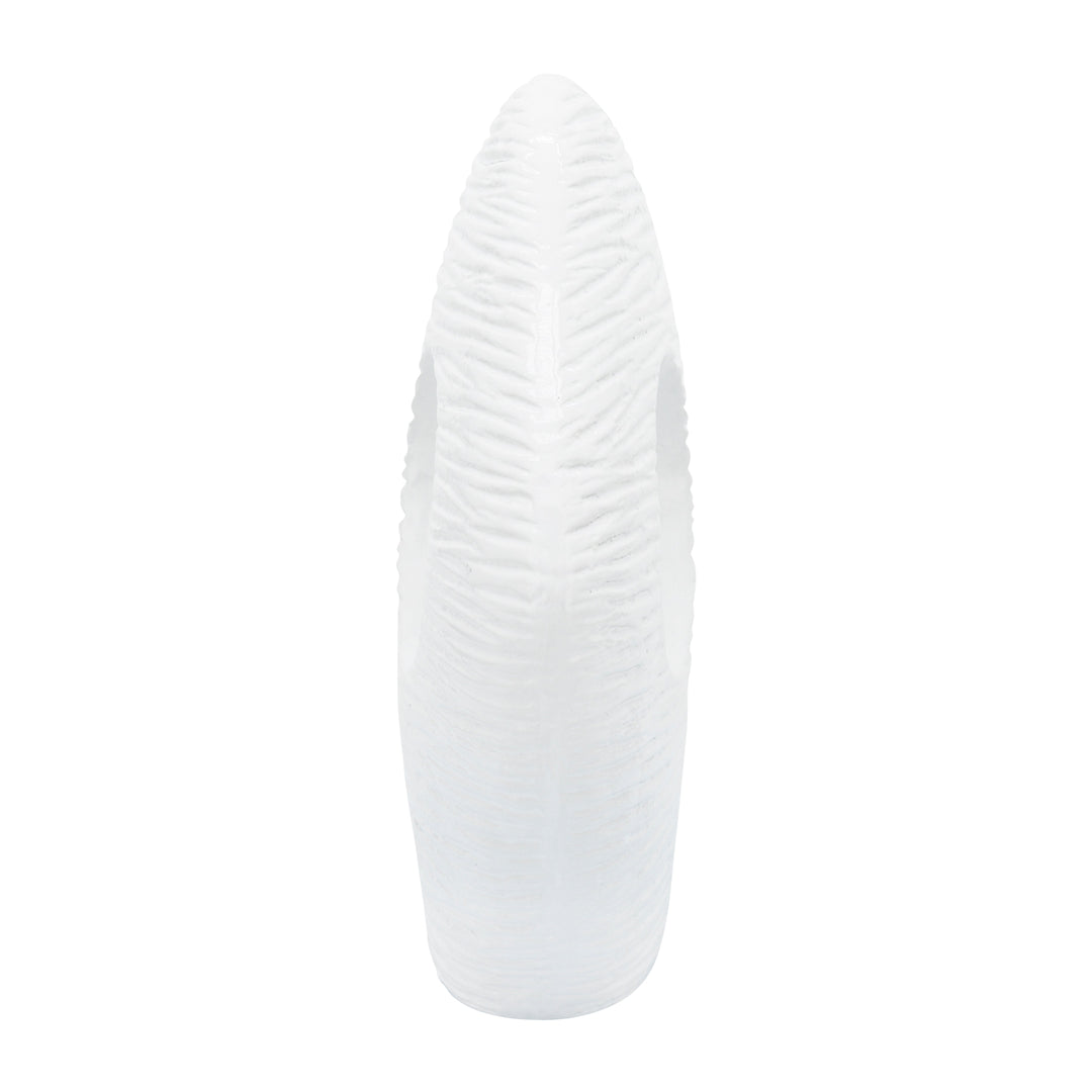 Cer, 20" Textured Fish, White