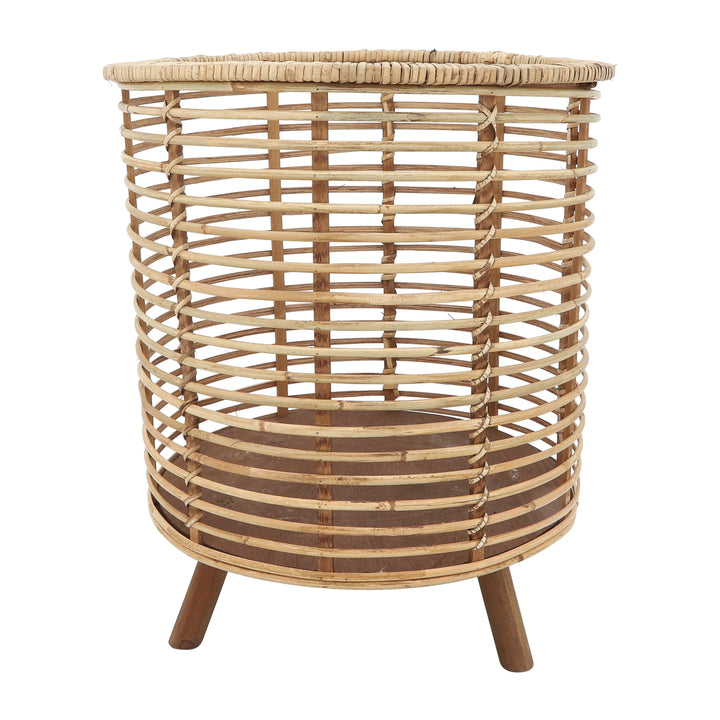 Rattan, S/2 12/14"D Woven Planters, Brown