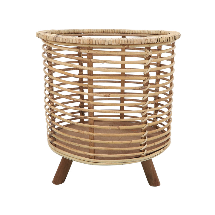 Rattan, S/2 12/14"D Woven Planters, Brown