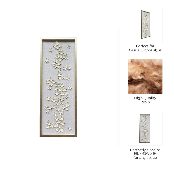 16X42 CHARNEY DIMENSIONAL FLOWER SHADOWBOX ART