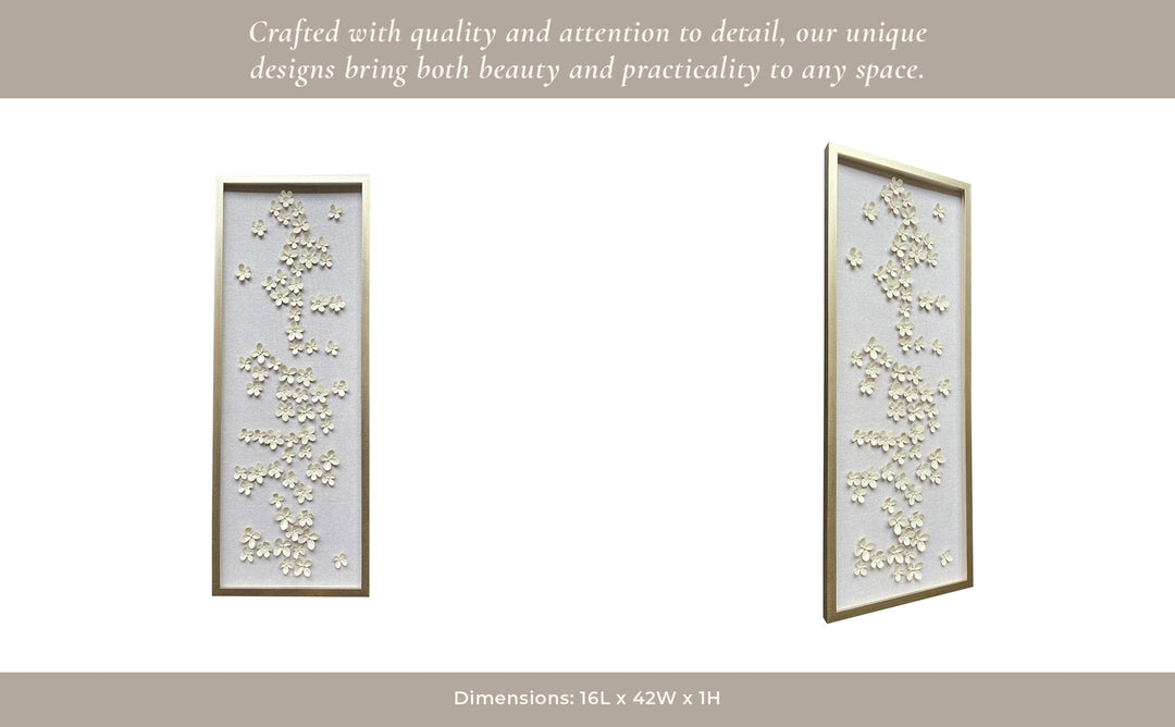16X42 CHARNEY DIMENSIONAL FLOWER SHADOWBOX ART
