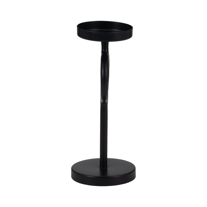 Metal, 10"H Ring Candle Holder, Black