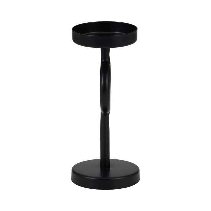 Metal, 8"H Ring Candle Holder, Black