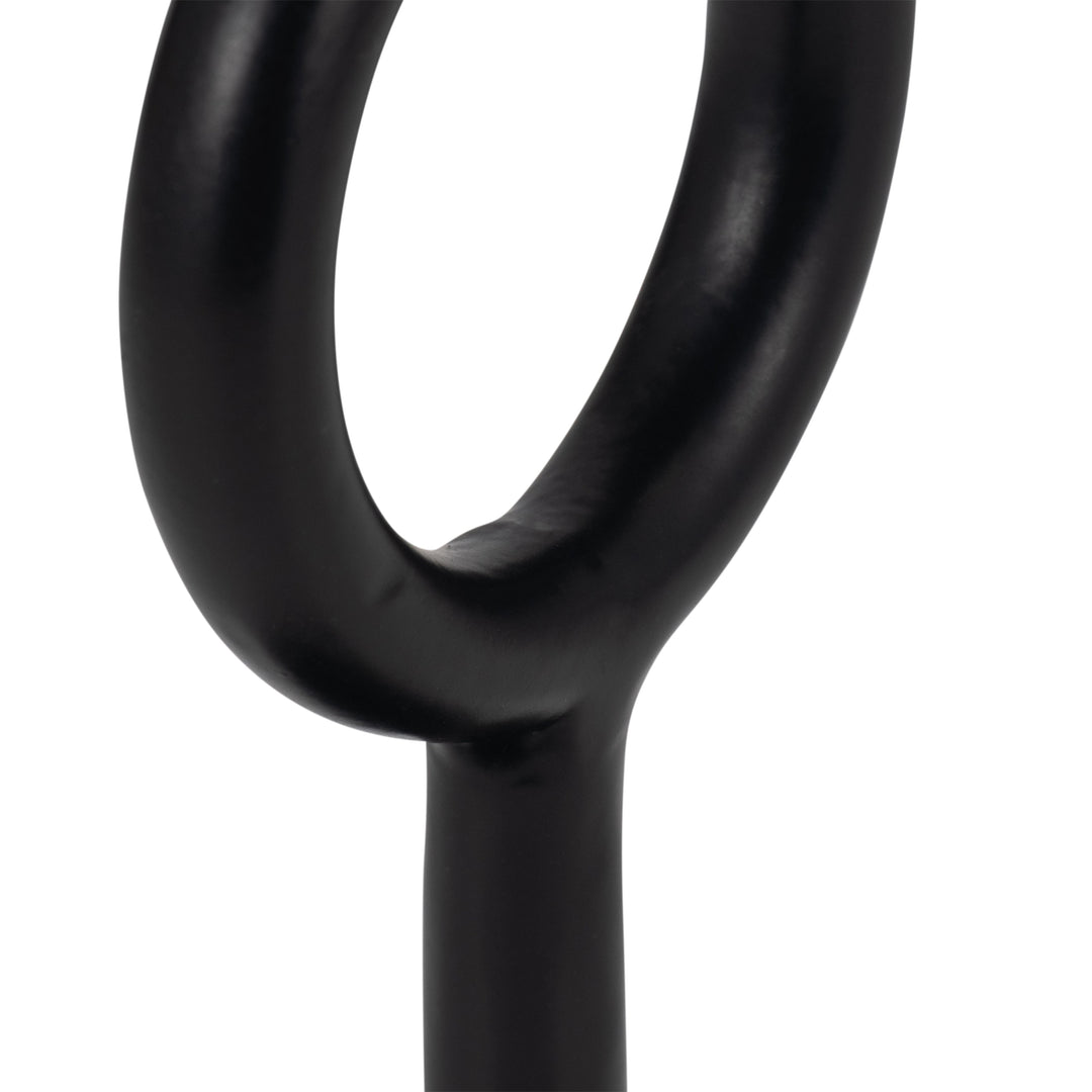 Metal, 8"H Ring Candle Holder, Black