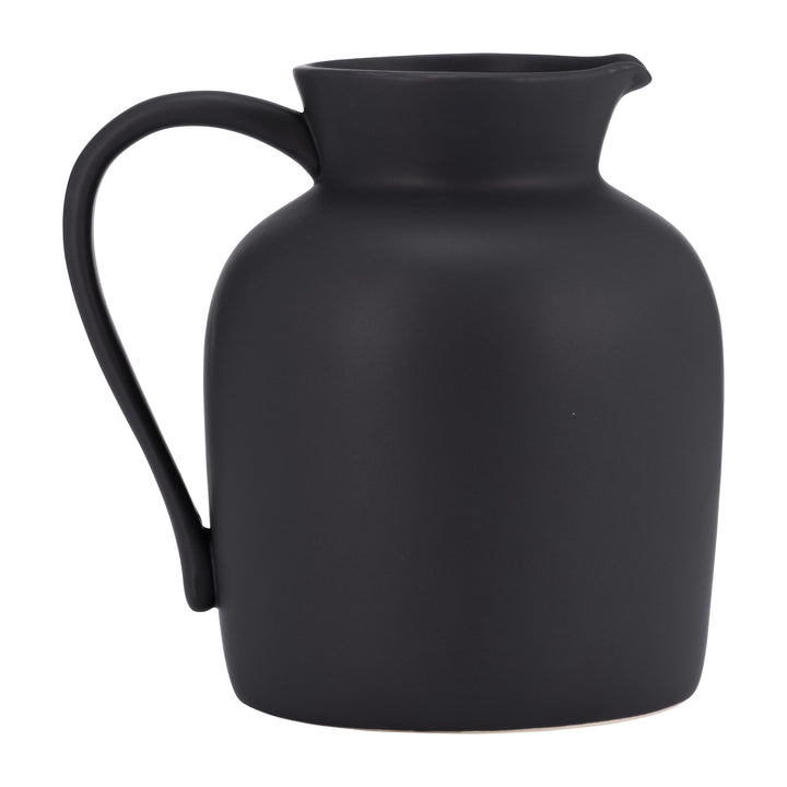 CER, 7" PITCHER VASE, BLACK