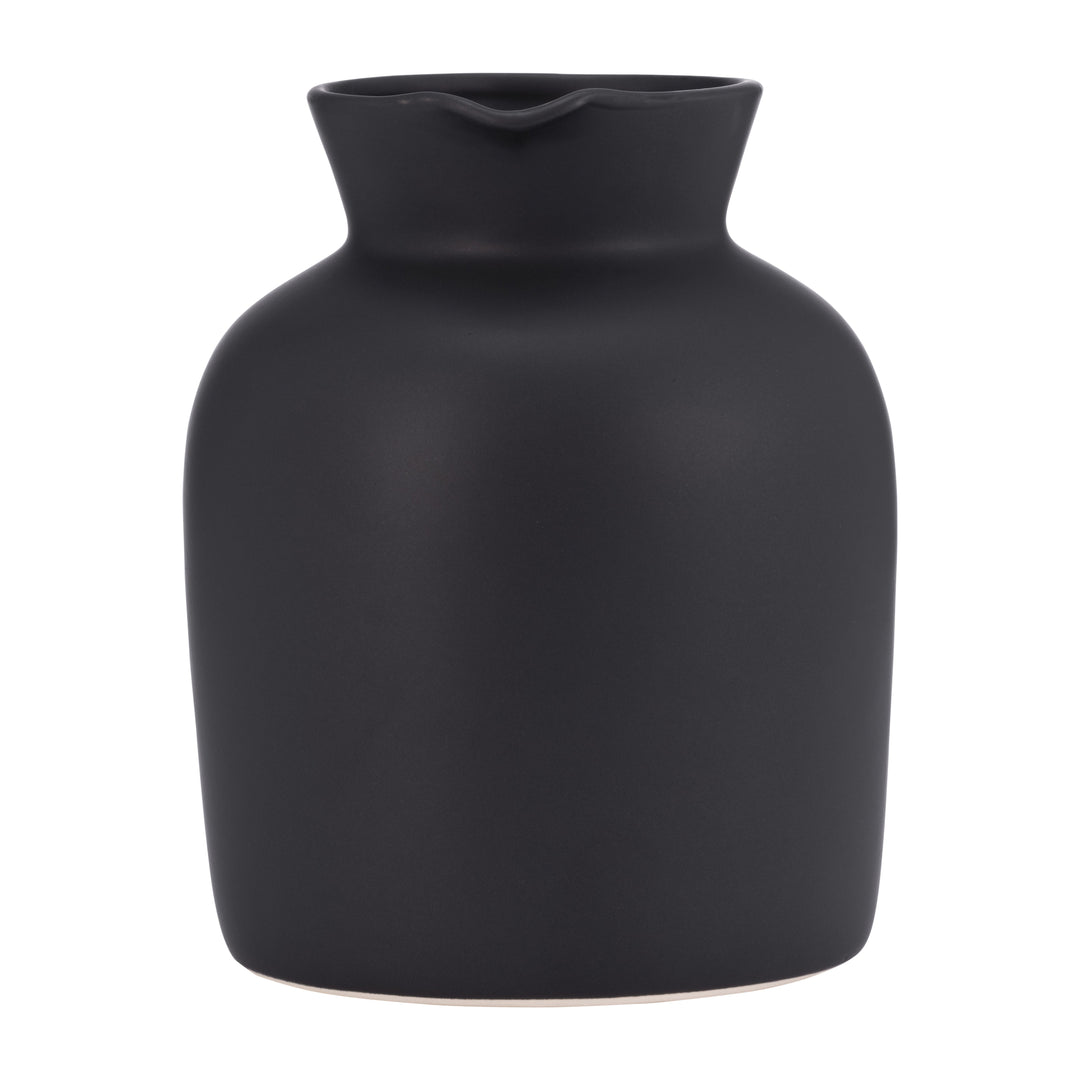 CER, 7" PITCHER VASE, BLACK