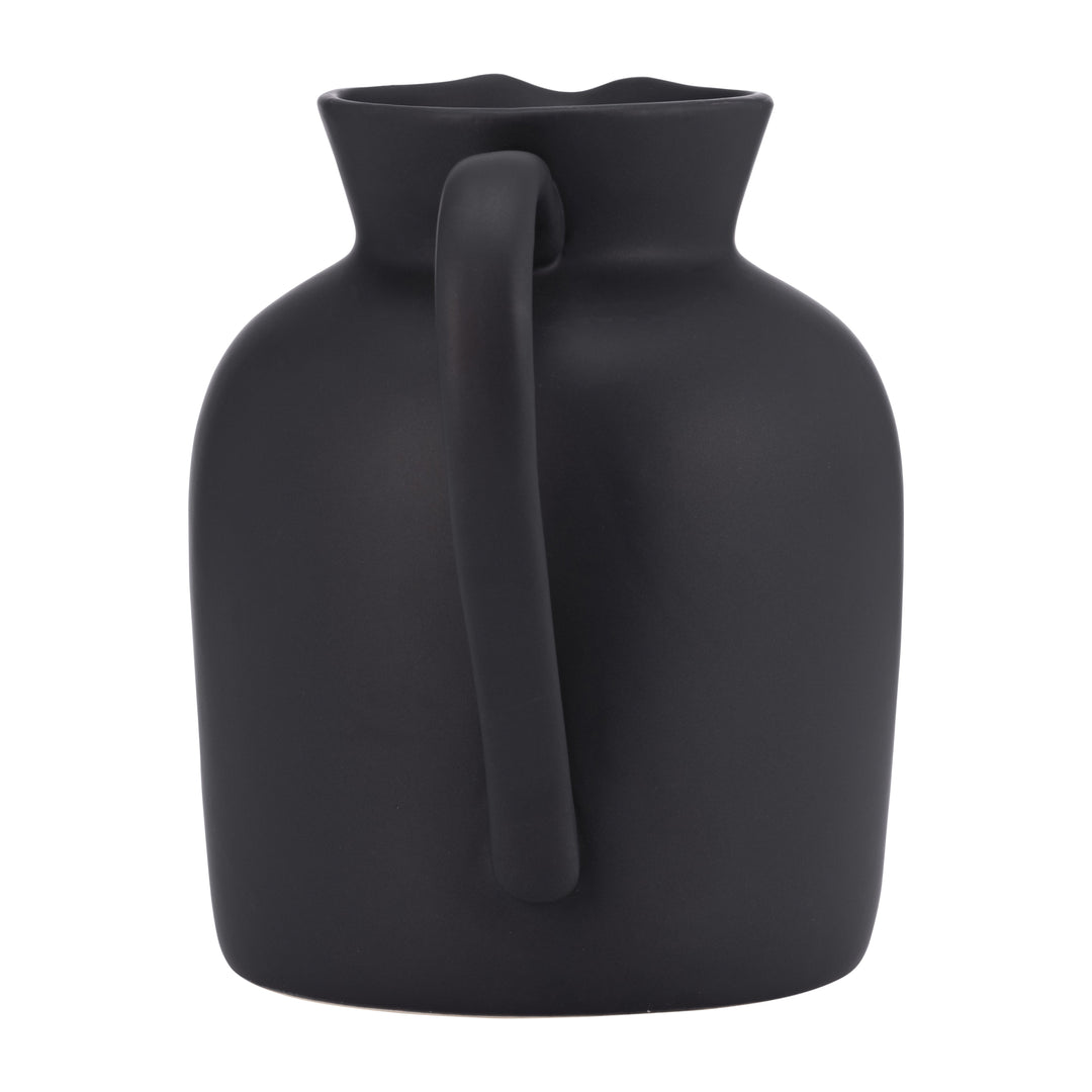 CER, 7" PITCHER VASE, BLACK