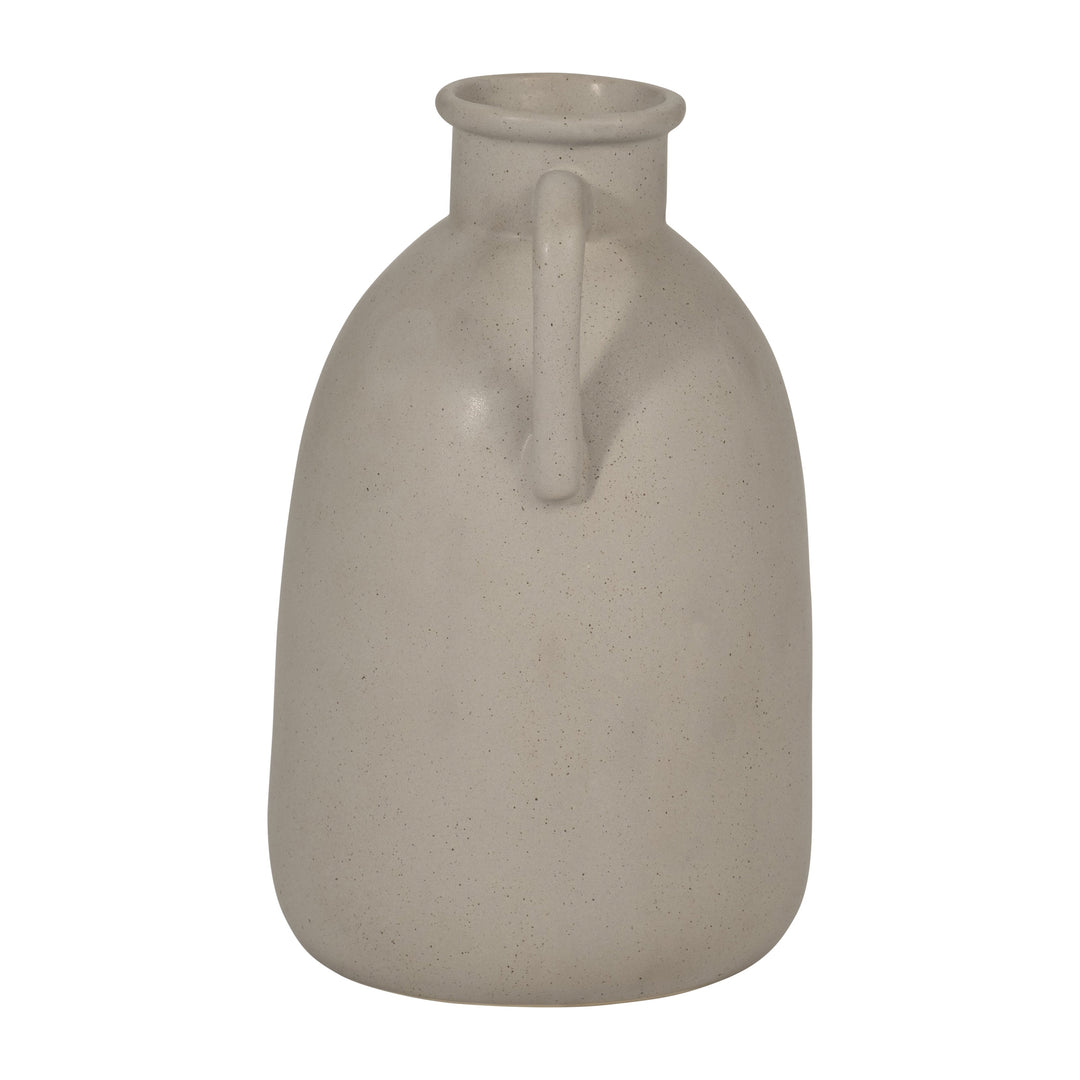 Cer, 10"H Eared Vase, Gray