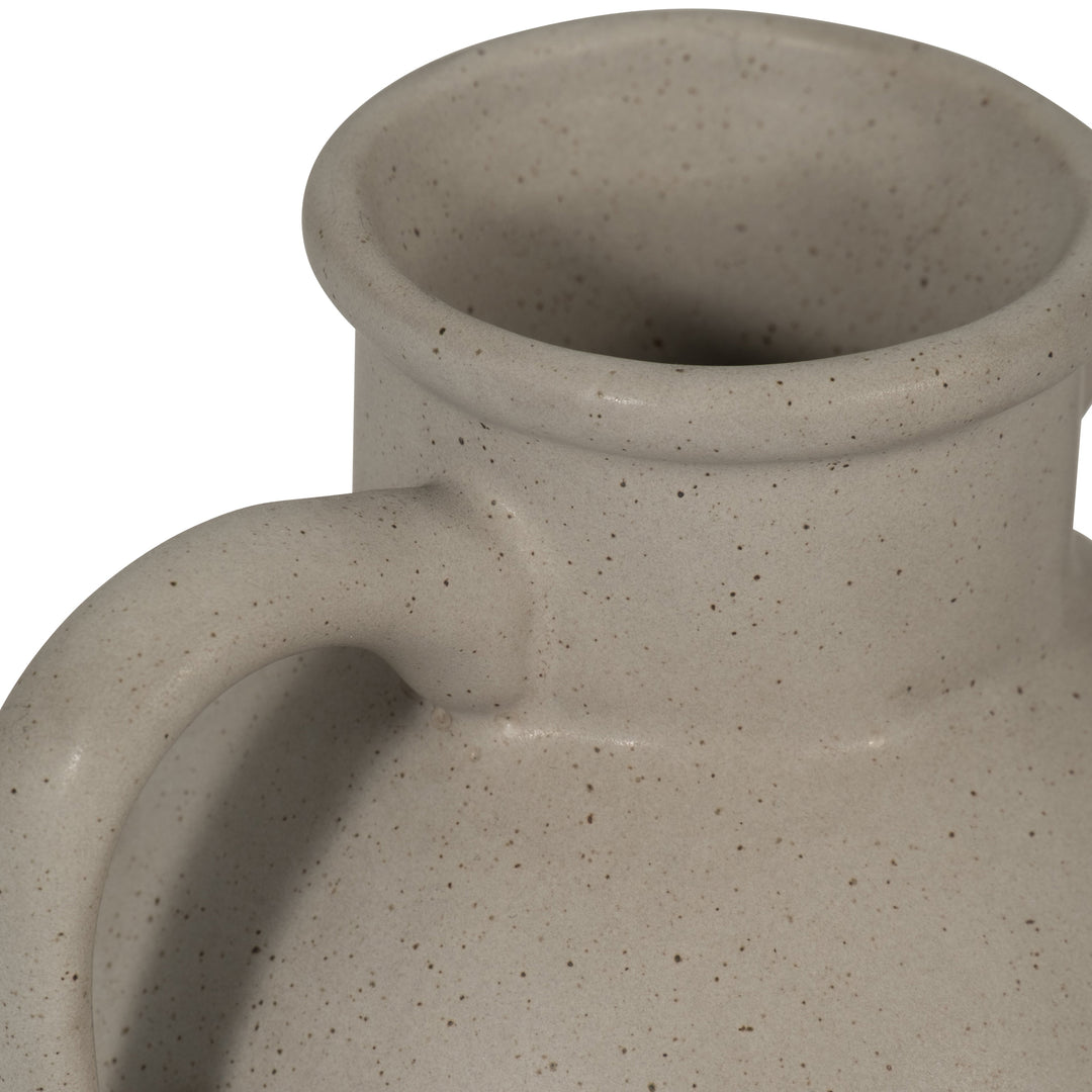 Cer, 10"H Eared Vase, Gray