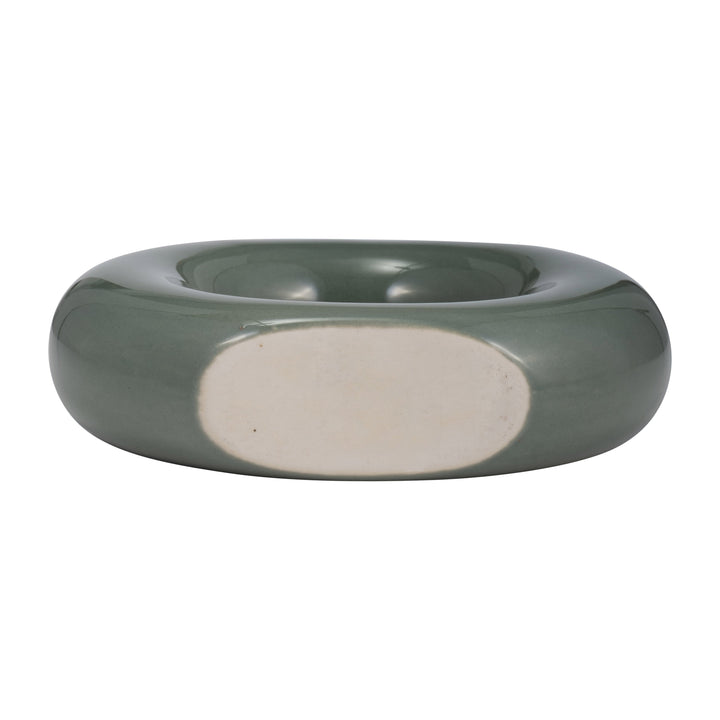 CER, 5" DONUT VASE, DARK SAGE