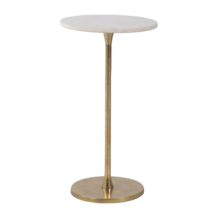 METAL, 24"H ROUND DRINK TABLE, GOLD/W