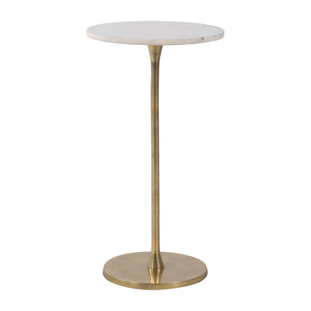 METAL, 24"H ROUND DRINK TABLE, GOLD/W