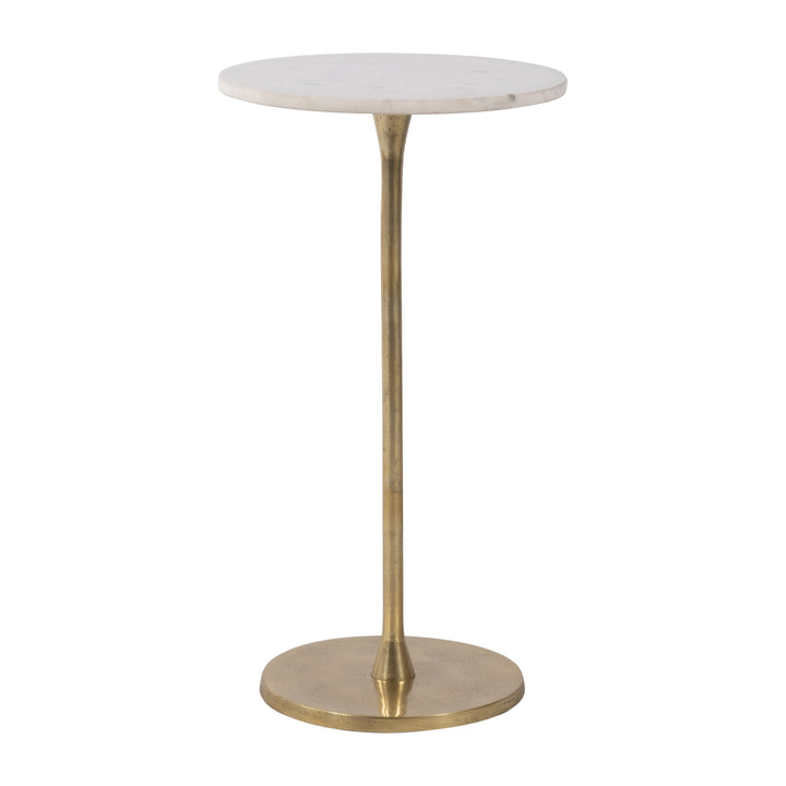 METAL, 24"H ROUND DRINK TABLE, GOLD/W
