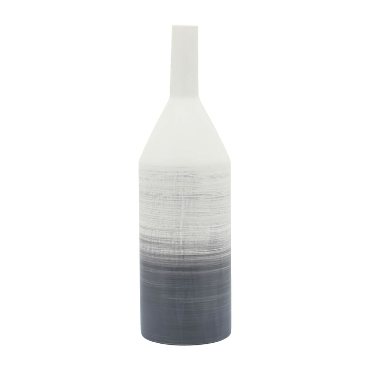 Cer, 22"H Matte 2 Tone Bottle Vase, Gray