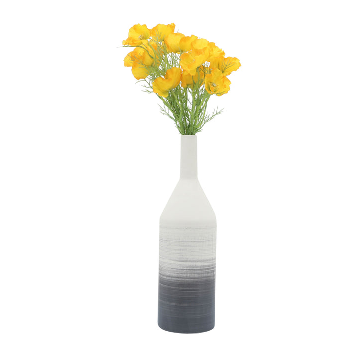 Cer, 22"H Matte 2 Tone Bottle Vase, Gray