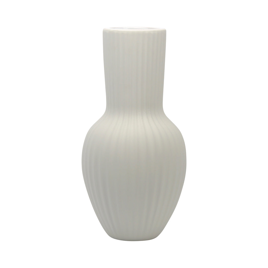 CER, 11"H BOUQUET VASE, WHITE